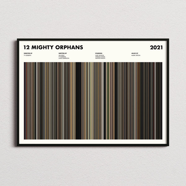 12 Mighty Orphans Movie Barcode Poster