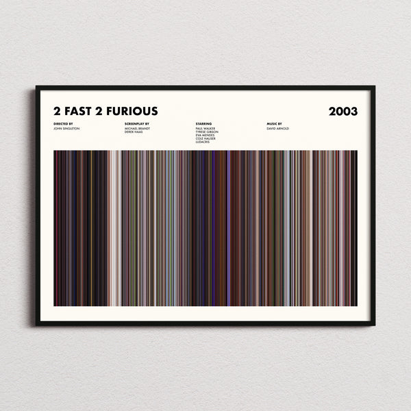 2 Fast 2 Furious Movie Barcode Poster