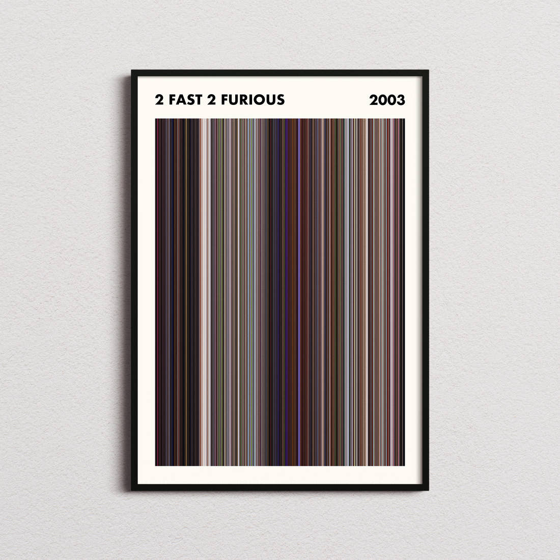 2 Fast 2 Furious Movie Barcode Poster - Simplified