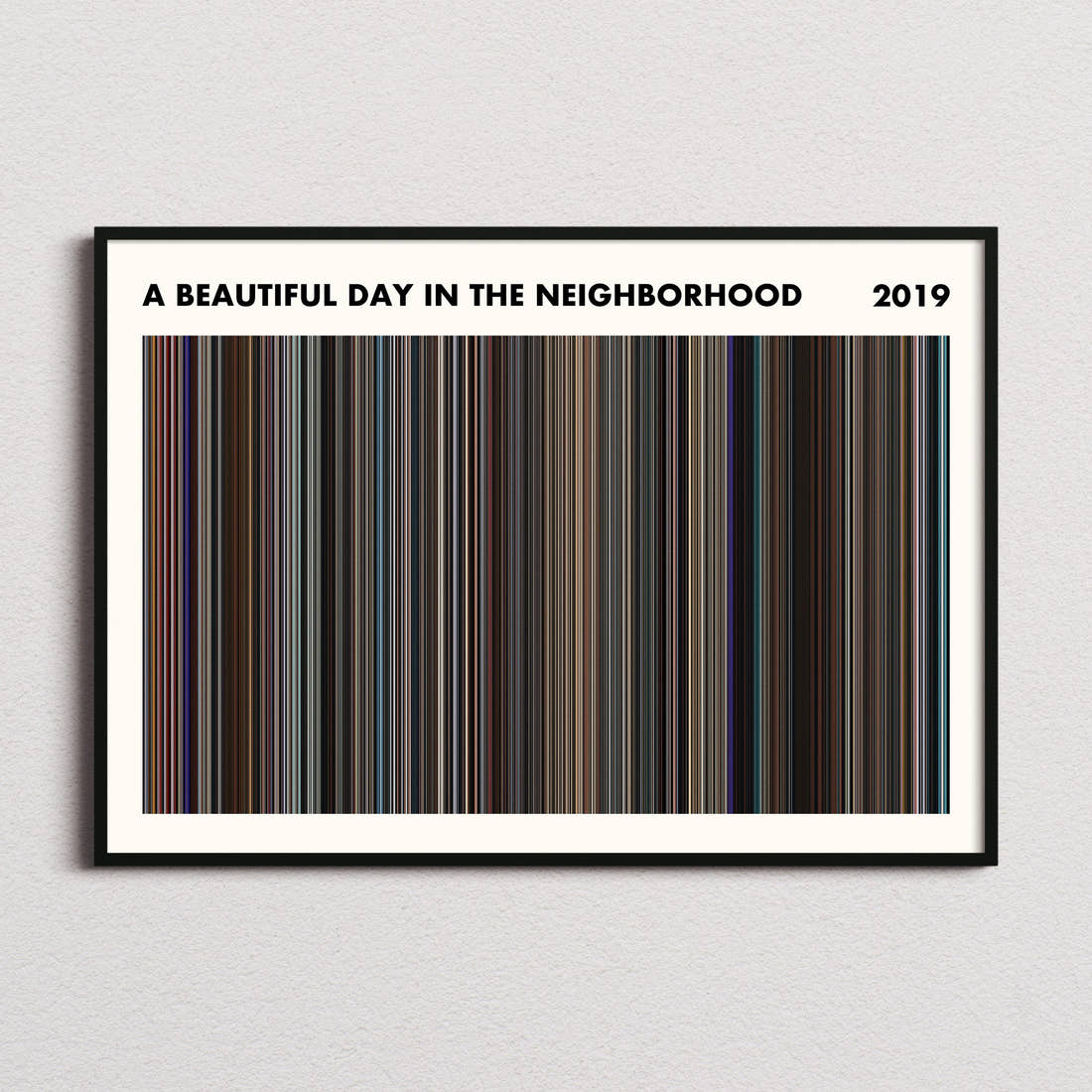 A Beautiful Day in the Neighborhood Movie Barcode Poster - Simplified
