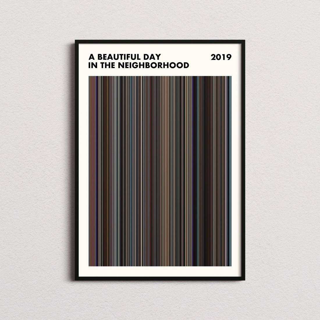 A Beautiful Day in the Neighborhood Movie Barcode Poster - Simplified