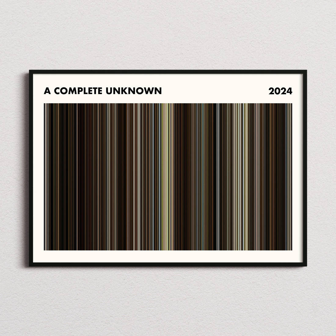 A Complete Unknown Movie Barcode Poster - Simplified