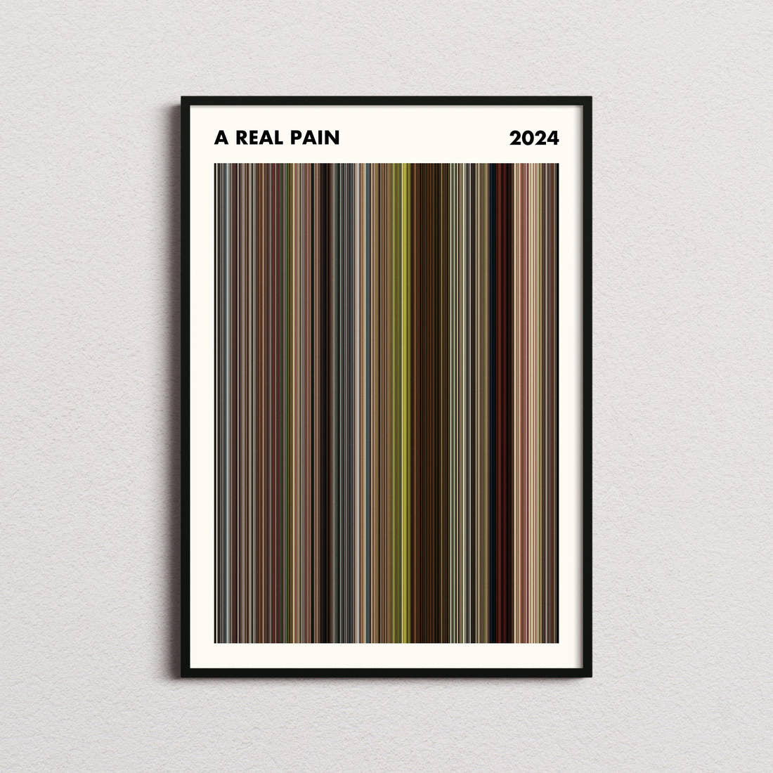 A Real Pain Movie Barcode Poster - Simplified