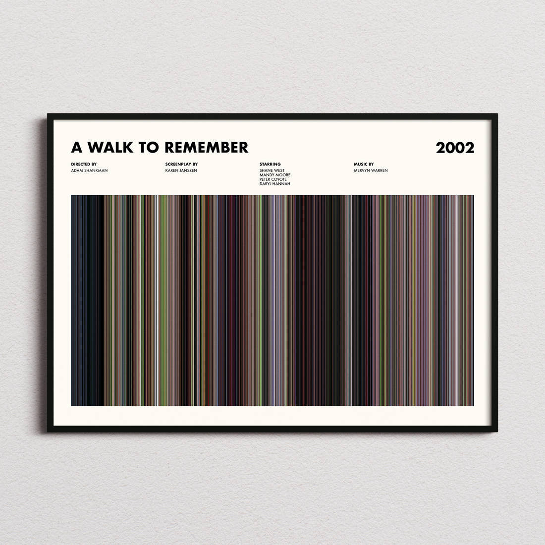 A Walk to Remember Movie Barcode Poster