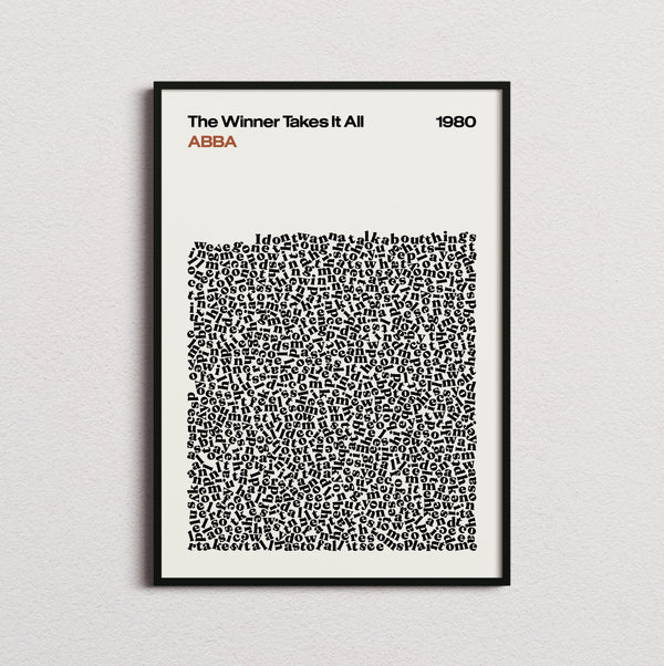 ABBA The Winner Takes It All Lyric Print