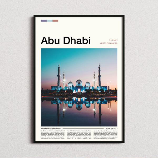 Abu Dhabi - Sheikh Zayed Grand Mosque At Night - Travel Print