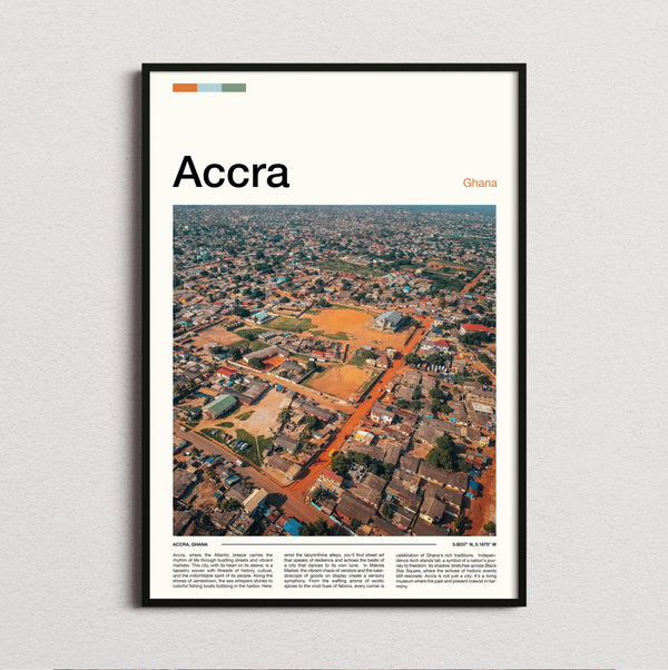 Accra - Aerial City View - Travel Print