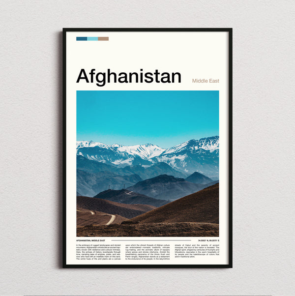 Afghanistan - Snow Capped Mountain Range - Travel Print