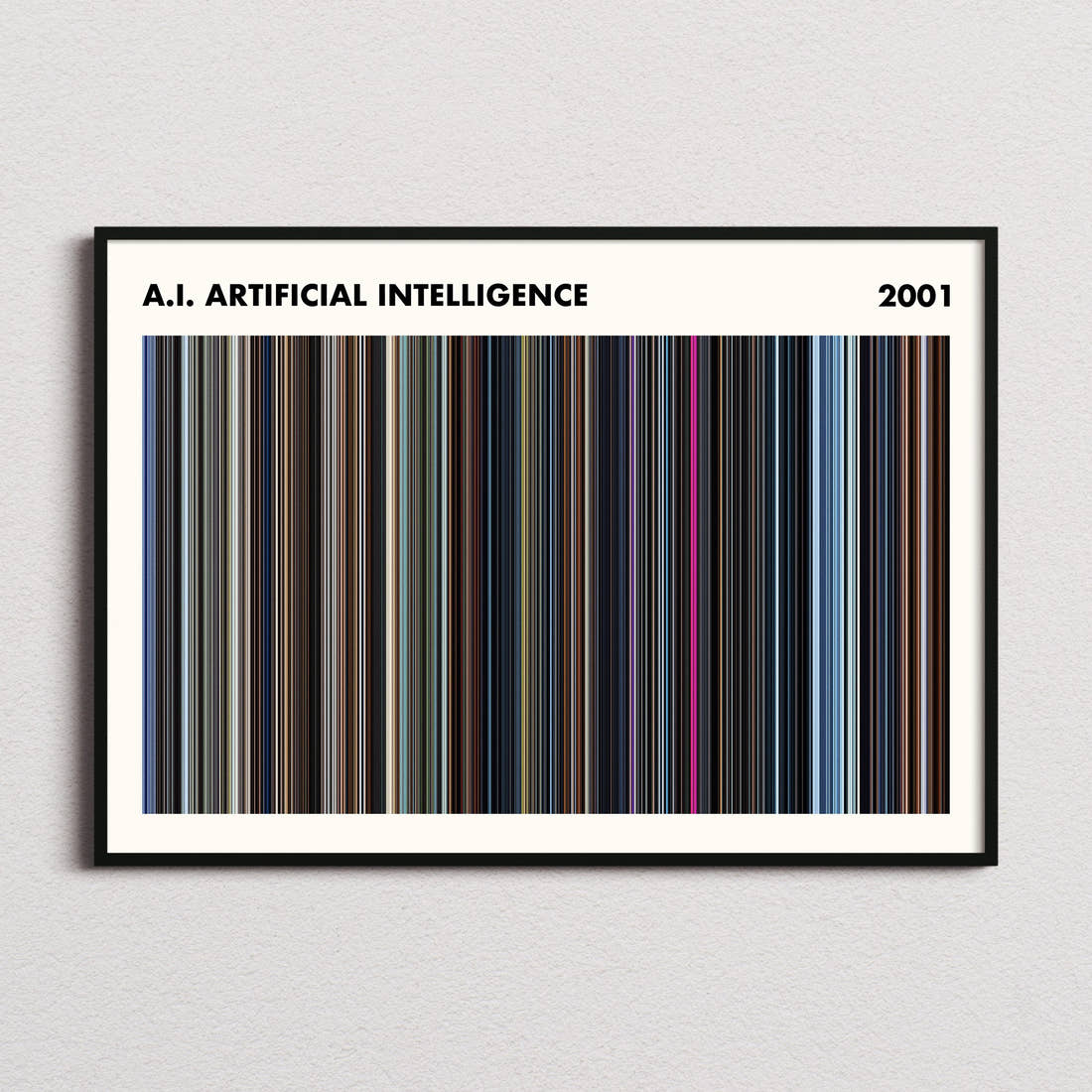 A.I. Artificial Intelligence Movie Barcode Poster - Simplified