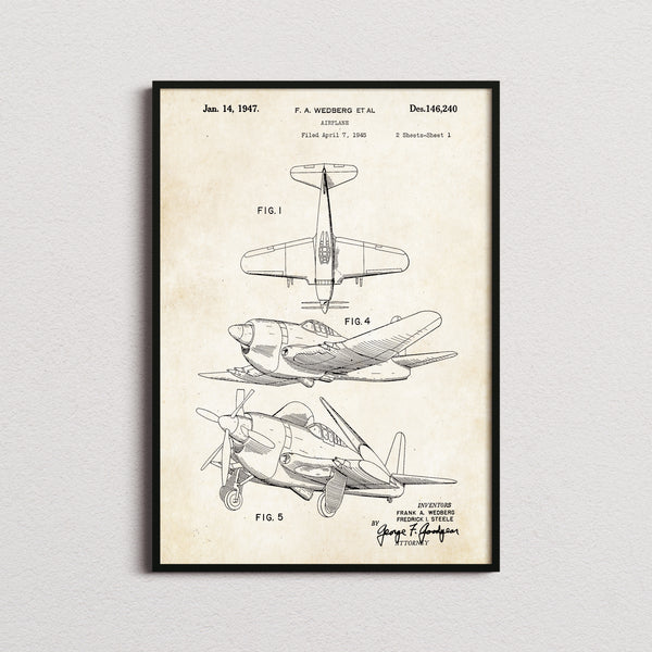 Airplane (Wedberg) Patent Print