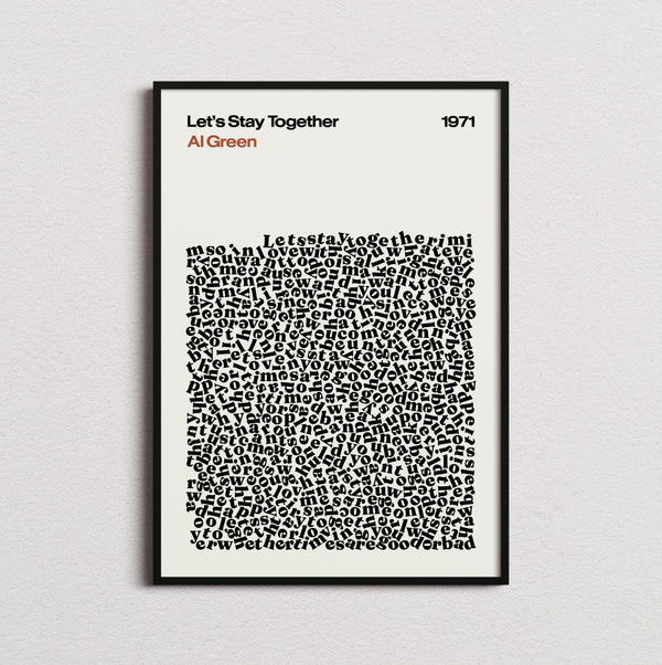 Al Green Lets Stay Together Lyric Print