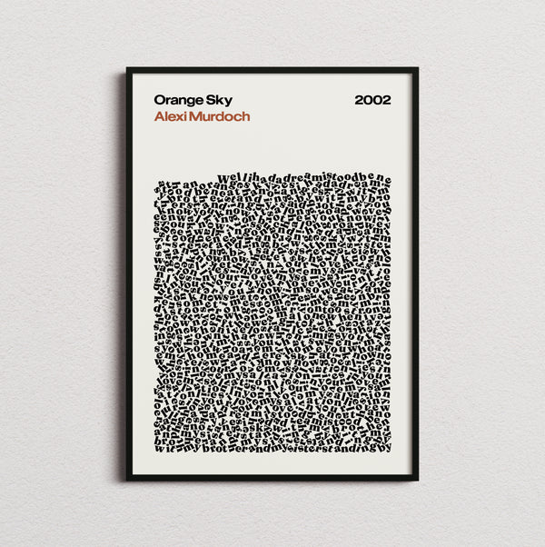 Alexi Murdoch Orange Sky Lyric Print