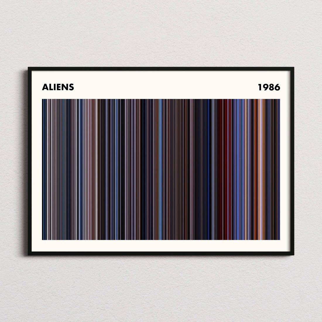 Aliens Movie Barcode Poster - Simplified