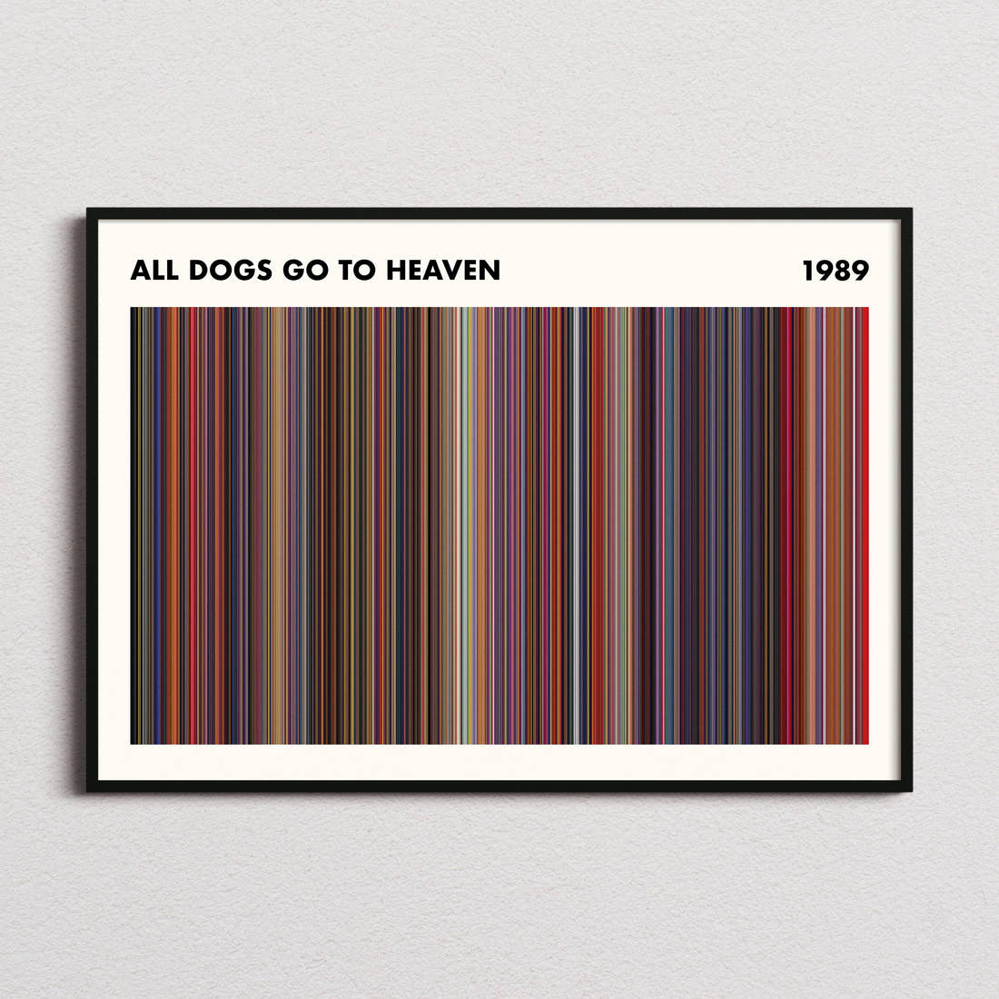 All Dogs Go to Heaven Movie Barcode Poster - Simplified