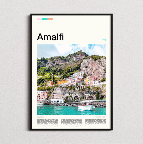 Amalfi - Cliffside Town And Boats - Travel Print