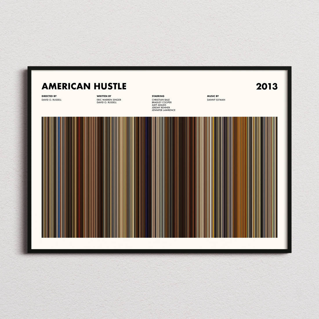 American Hustle Movie Barcode Poster