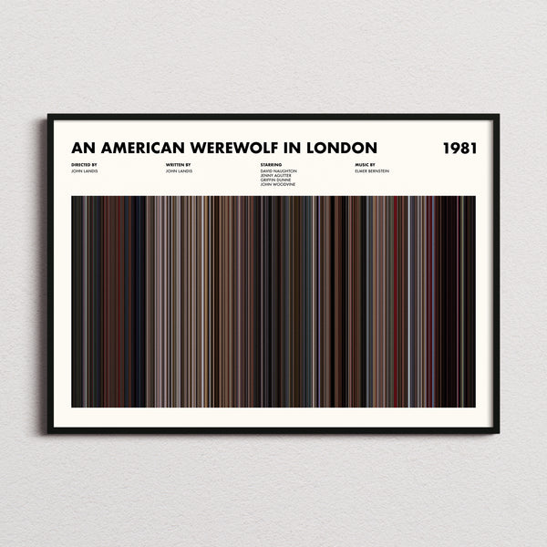 An American Werewolf in London Movie Barcode Poster