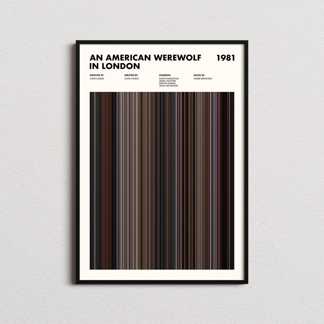 An American Werewolf in London Movie Barcode Poster