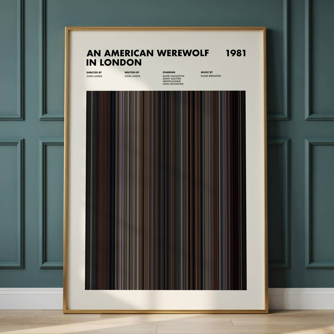 An American Werewolf in London Movie Barcode Poster
