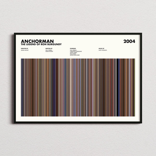 Anchorman: The Legend of Ron Burgundy Movie Barcode Poster