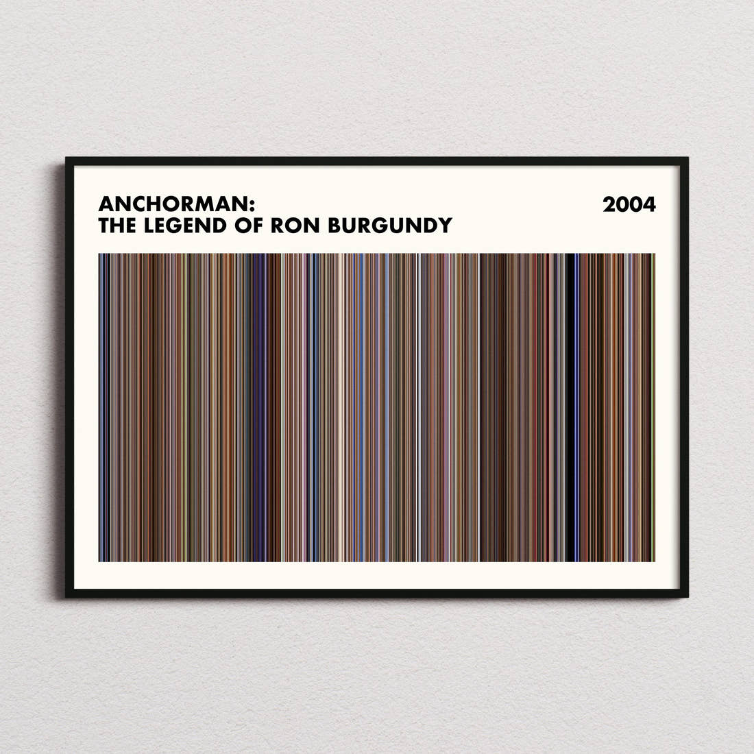 Anchorman: The Legend of Ron Burgundy Movie Barcode Poster - Simplified