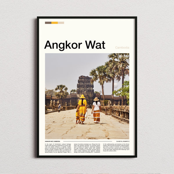 Angkor Wat - Visitors At Temple Gateway - Travel Print