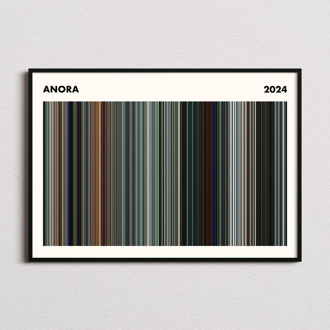 Anora Movie Barcode Poster - Simplified