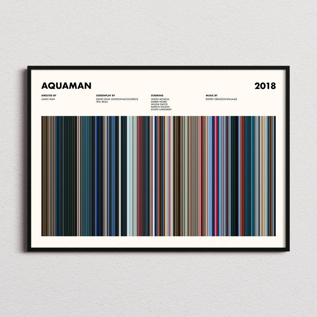 Aquaman Movie Barcode Poster