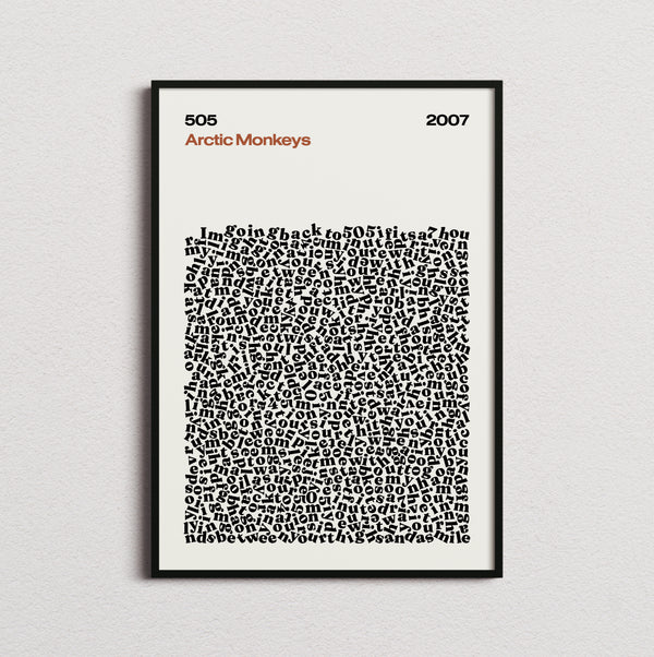 Arctic Monkeys 505 Lyric Print