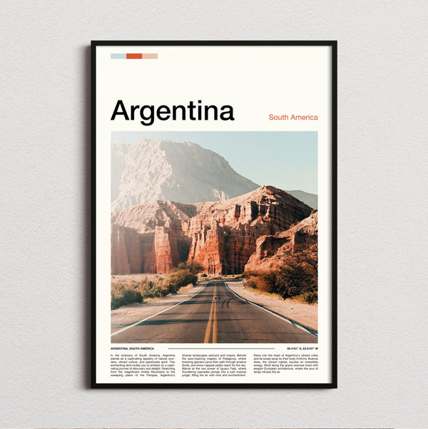 Argentina - Road Through Red Rocks - Travel Print