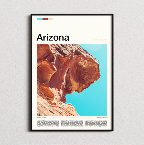 Arizona - Red Sandstone Cliff - Travel Print