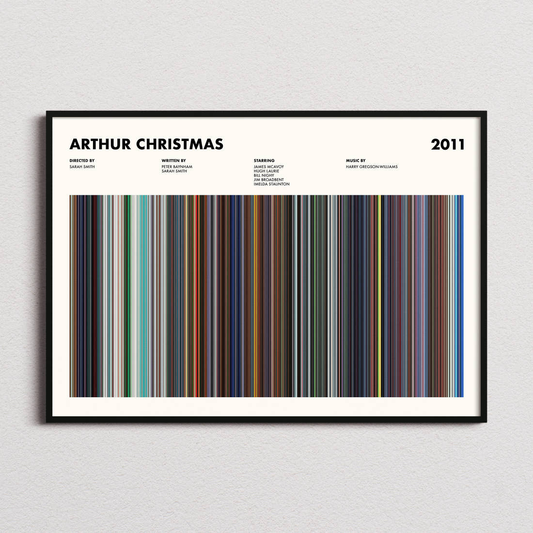 Arthur Christmas Movie Barcode Poster