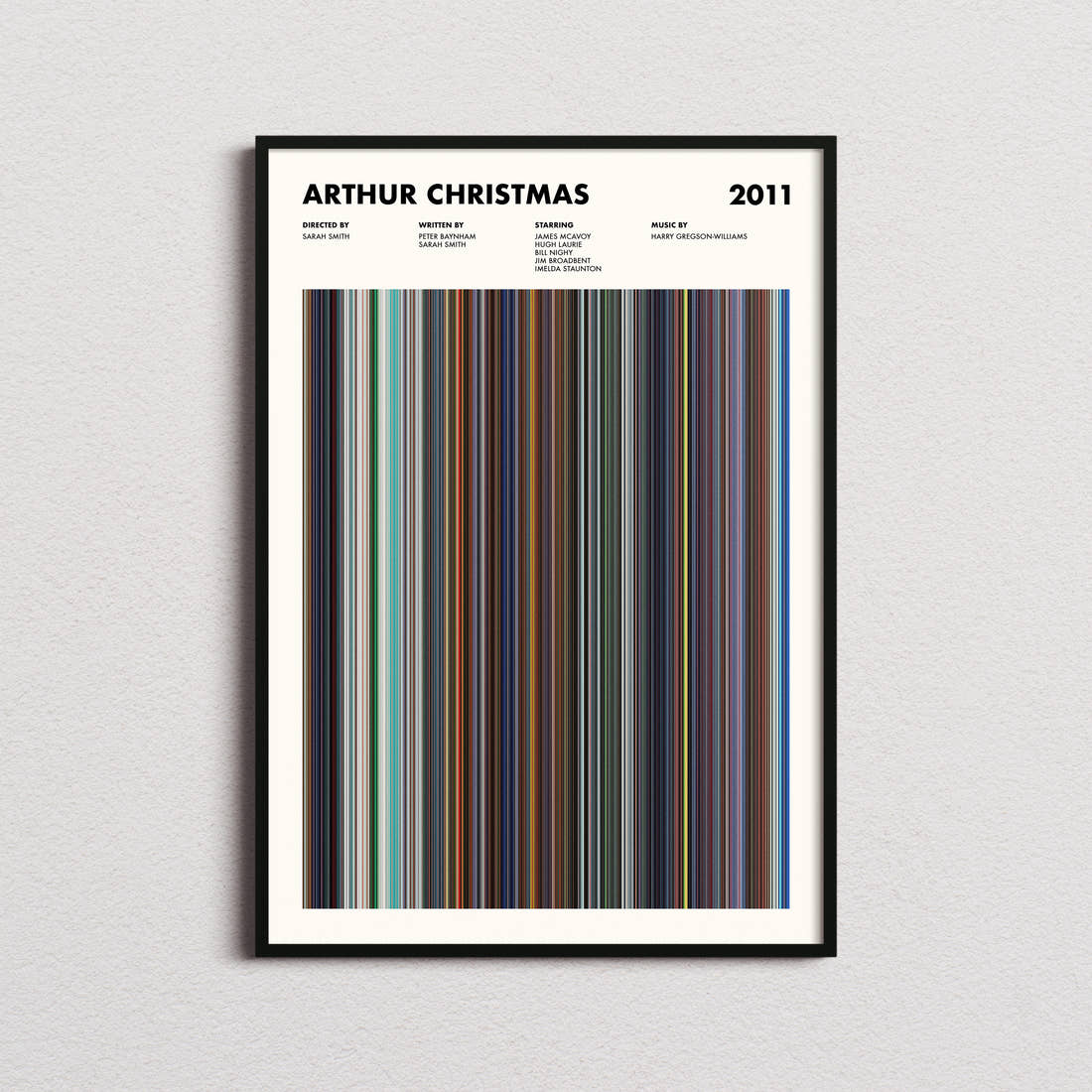Arthur Christmas Movie Barcode Poster