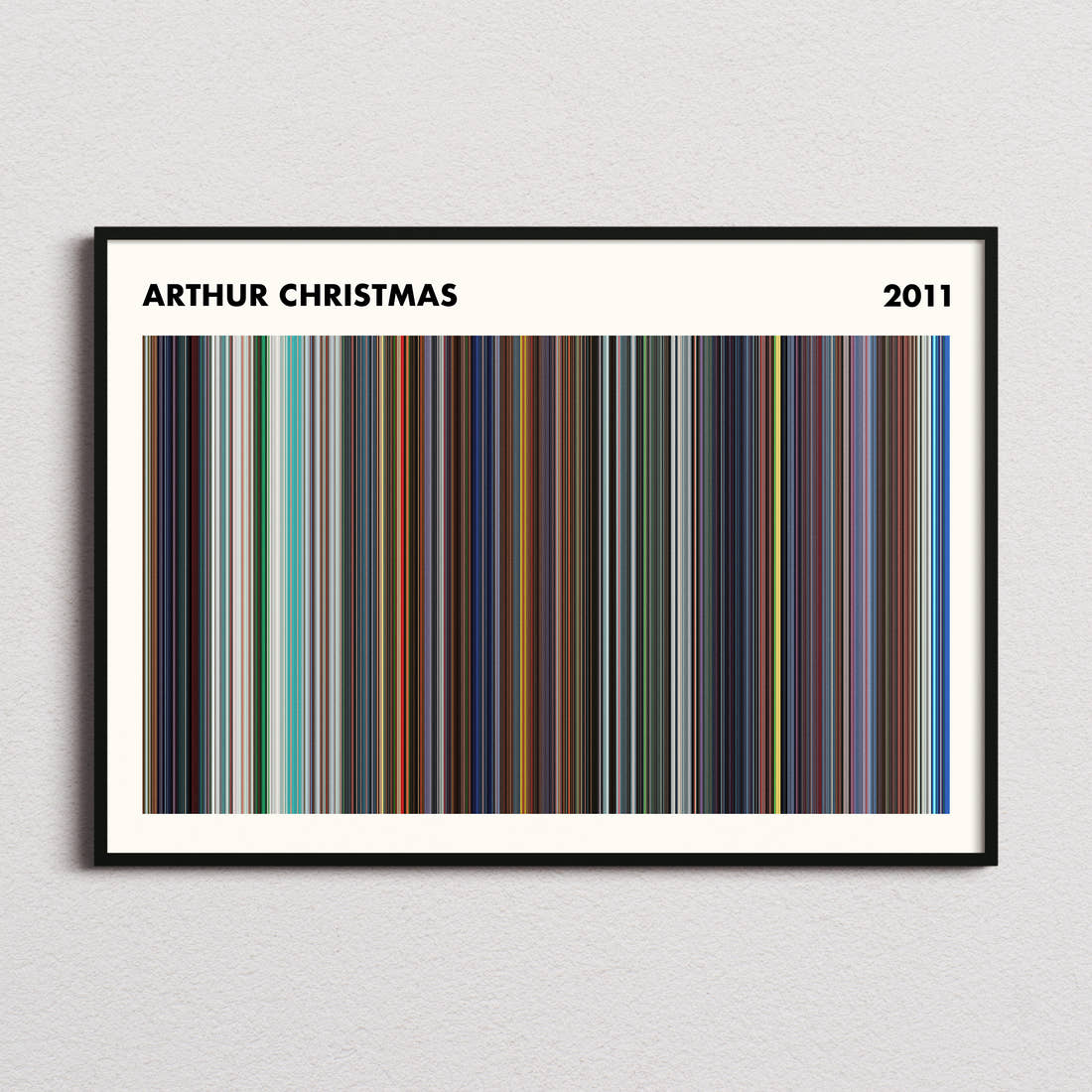 Arthur Christmas Movie Barcode Poster - Simplified