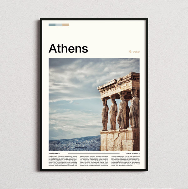 Athens - Caryatids Of The Erechtheion - Travel Print