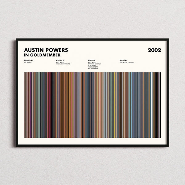Austin Powers in Goldmember Movie Barcode Poster