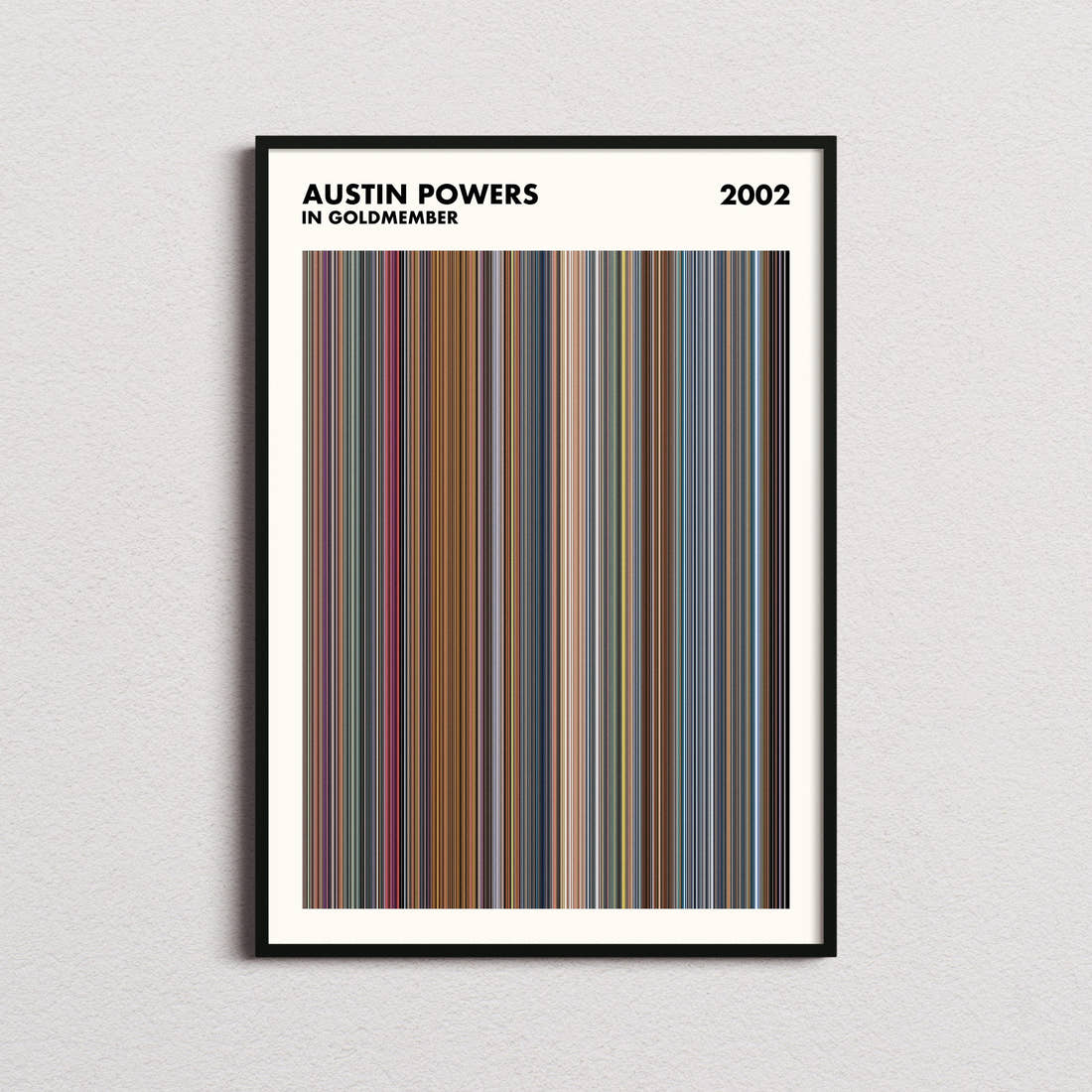 Austin Powers in Goldmember Movie Barcode Poster - Simplified