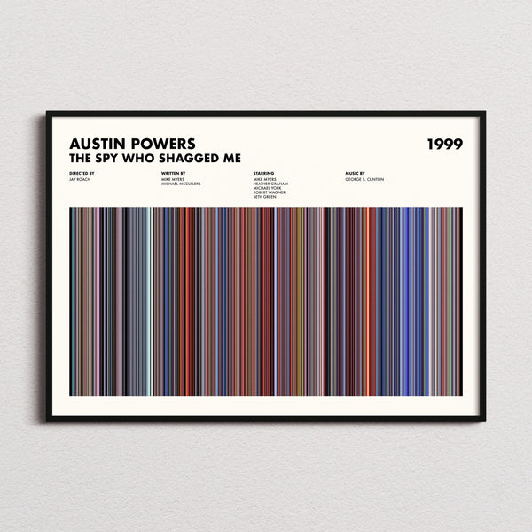 Austin Powers: The Spy Who Shagged Me Movie Barcode Poster