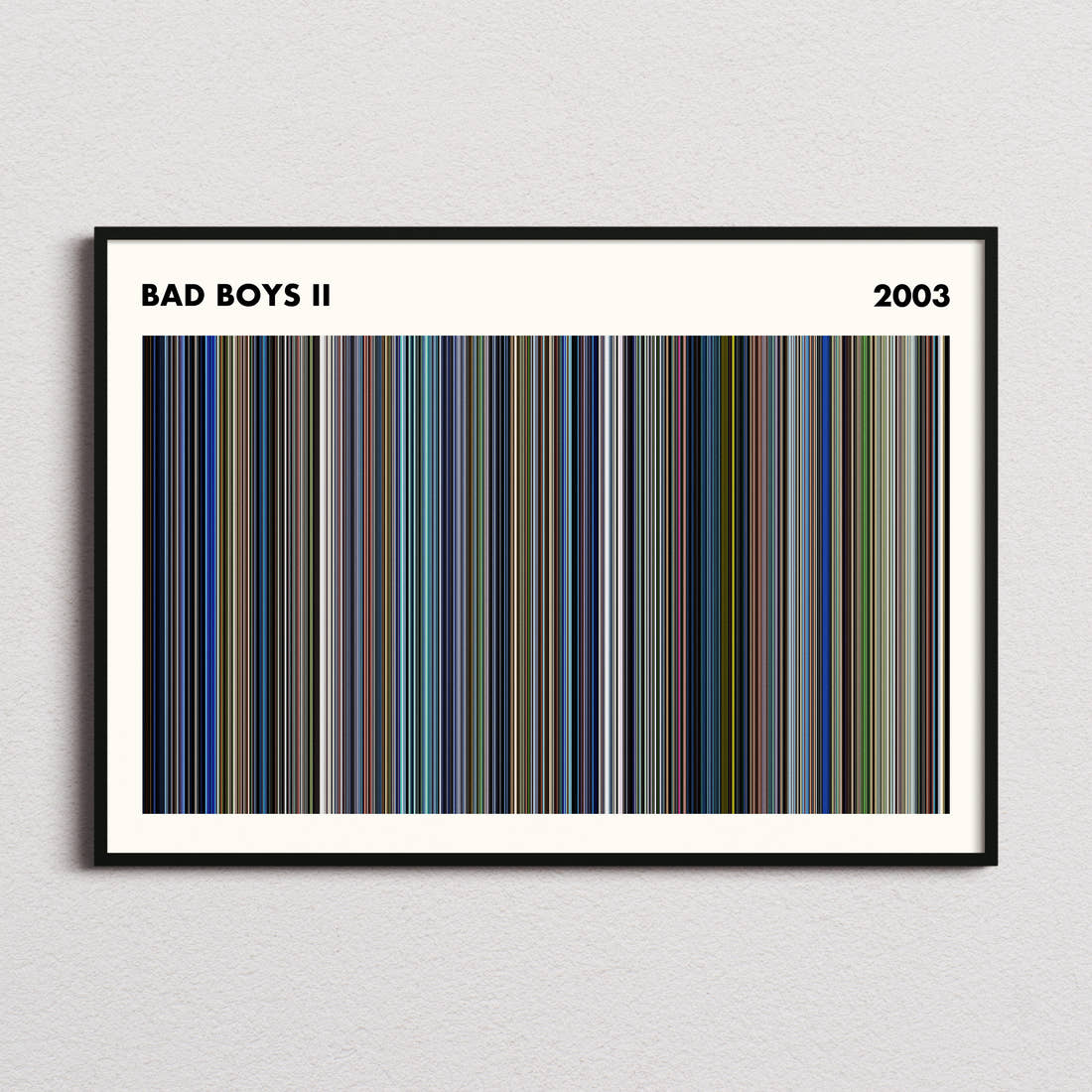 Bad Boys II Movie Barcode Poster - Simplified