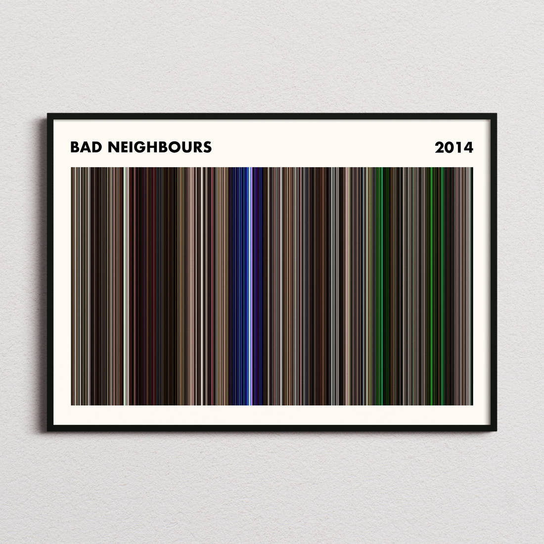 Bad Neighbours Movie Barcode Poster - Simplified