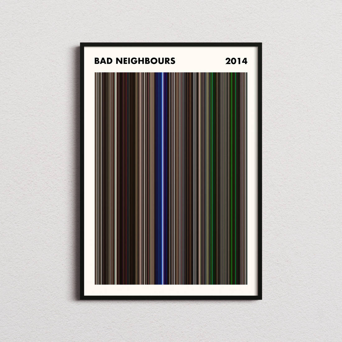 Bad Neighbours Movie Barcode Poster - Simplified
