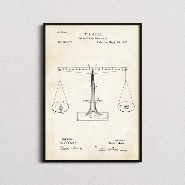 Balance Weighing Scale Patent Print