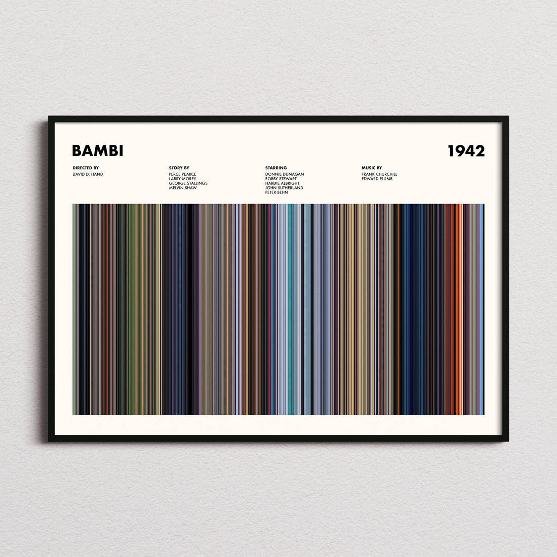 Bambi Movie Barcode Poster