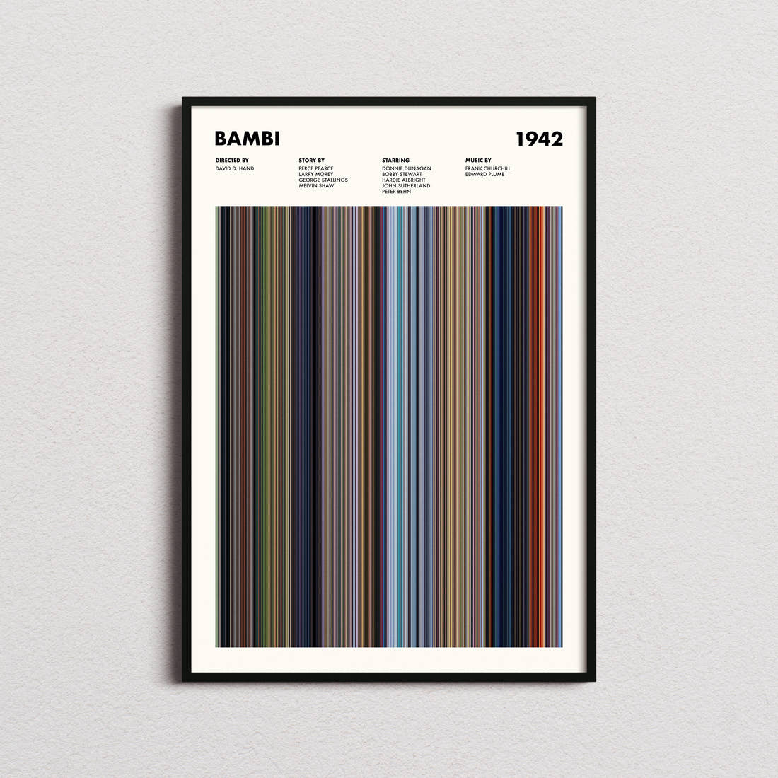 Bambi Movie Barcode Poster