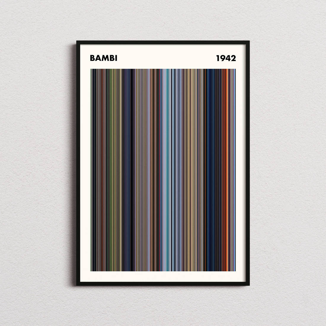 Bambi Movie Barcode Poster - Simplified