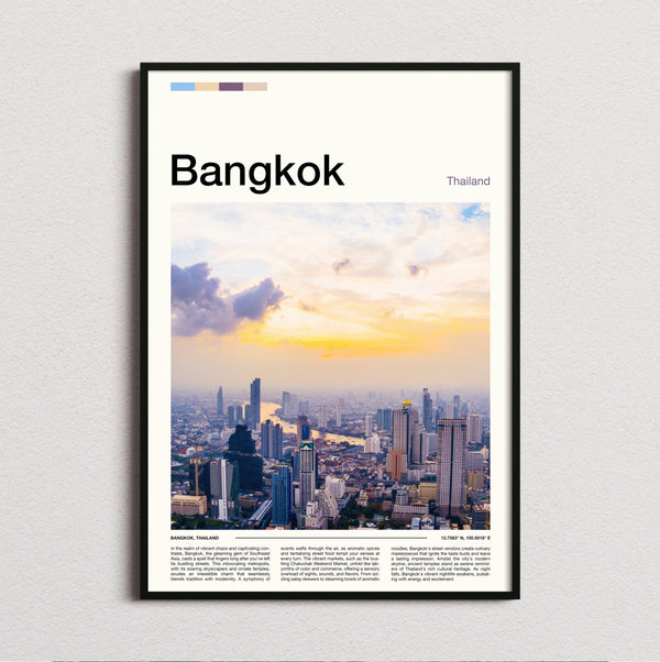 Bangkok - Skyline At Sunset - Travel Print