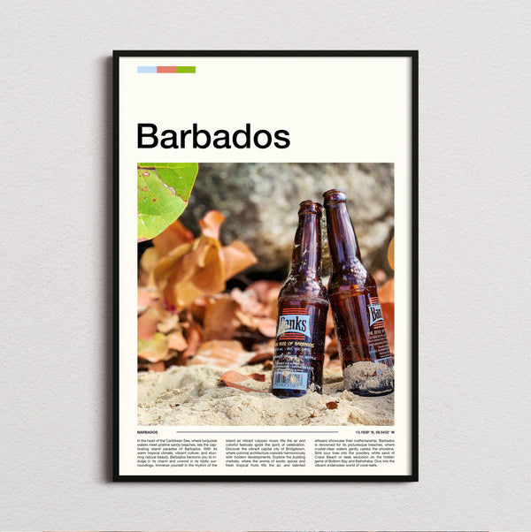 Barbados - Beer Bottles On Sand - Travel Print