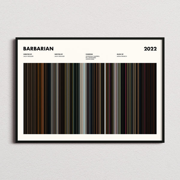 Barbarian Movie Barcode Poster