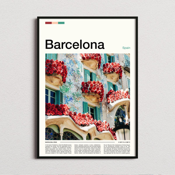 Barcelona - Casa Batllo With Roses - Travel Print