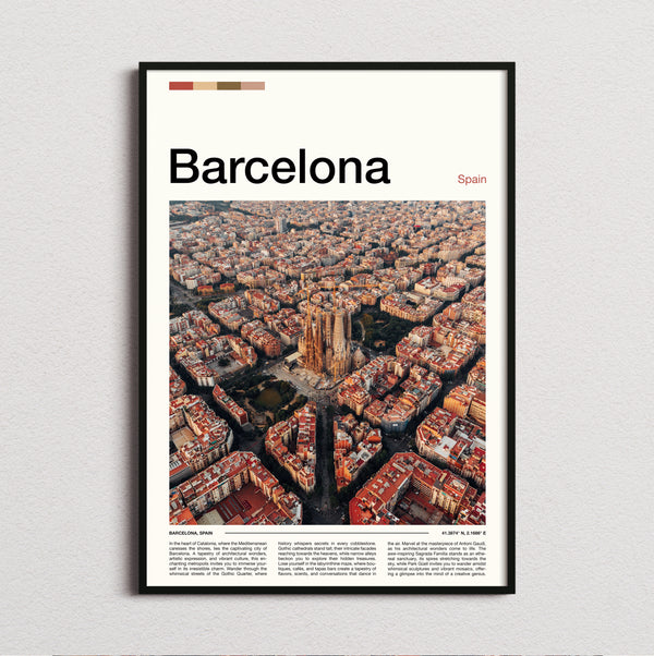 Barcelona - Octagonal City Blocks - Travel Print